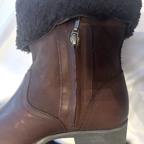 Ugg Australia 1914 Upper Leather Boot Zip Sides Brown Women’s,Size 8.5 - Picture 3 of 16